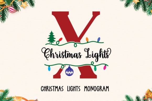 Christmas Lights Monogram: A Festive Typeface for Modern Design