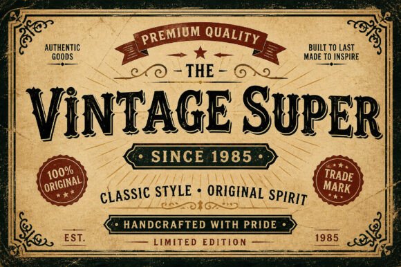 Unleash Classic Charm with the Vintage Super Font