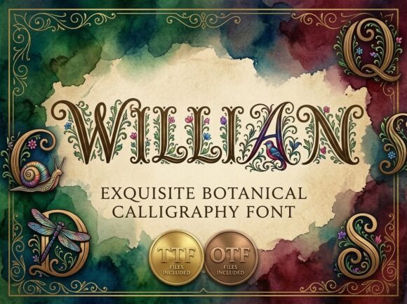 William: Crafting Timeless Elegance with an Ornate Script